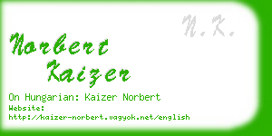 norbert kaizer business card